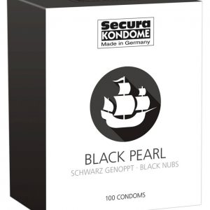 čierne kondómy s perličkovým povrchom