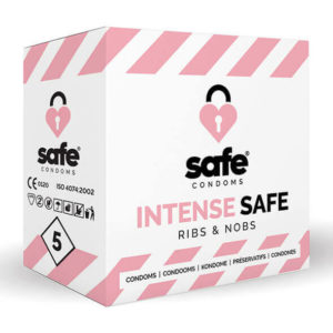 SAFE Intense Safe - vrúbkované a bodkované kondómy (5ks)